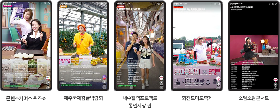 공영라방 컨텐츠커머스 퀴즈쇼, 제주국제감귤박람회, 내수활력프로젝트 통인시장편, 화천토마토축제, 소담소담콘서트